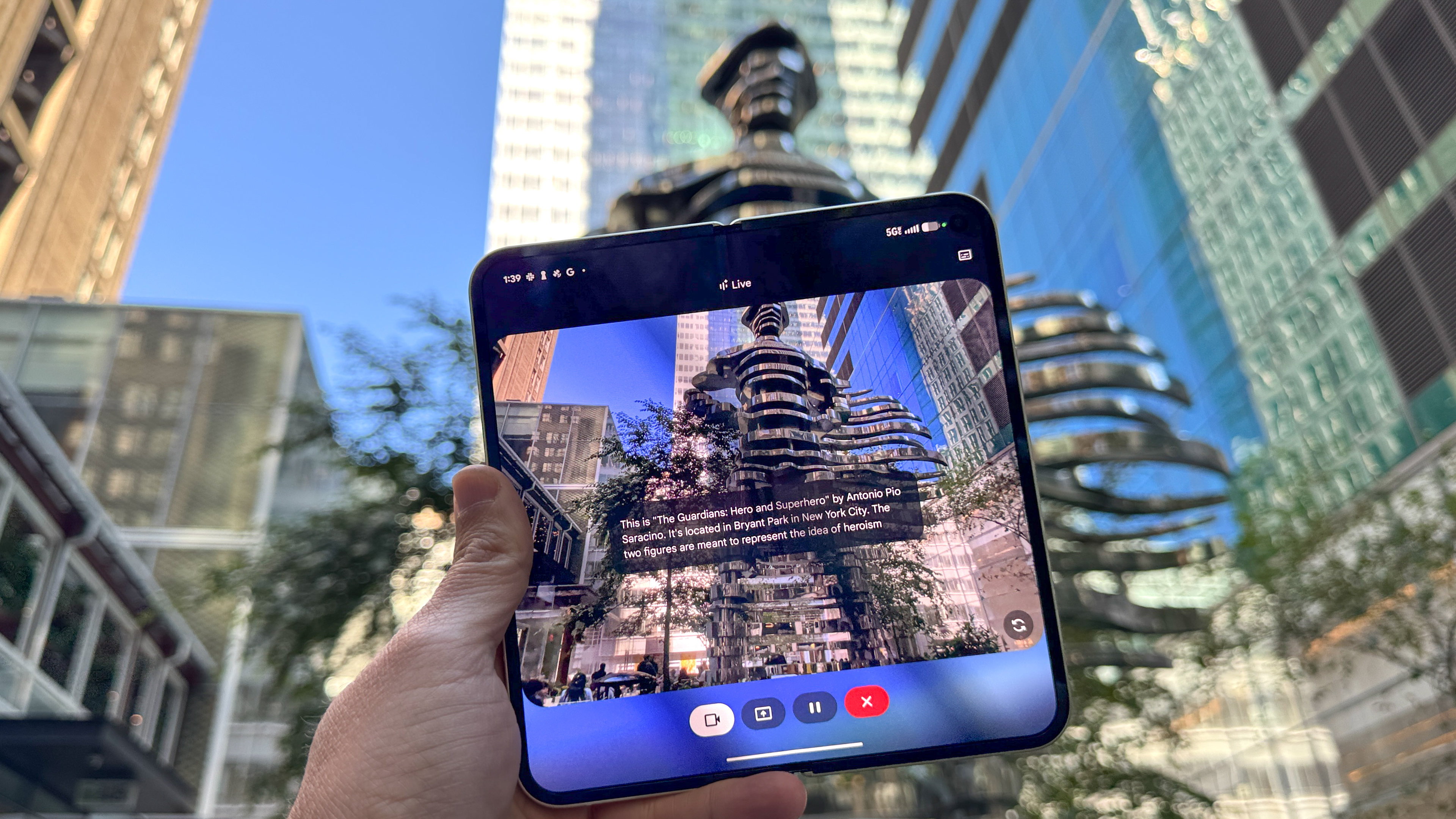 Pixel 10 Pro Fold shown in hand