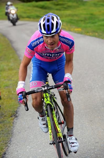 Damiano Cunego (Lampre-ISD) attacked on the Grosse Scheidegg and would reach the leaders just prior to the summit.