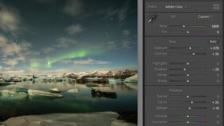 How to edit aurora photos: Basic adjustments in Lightroom