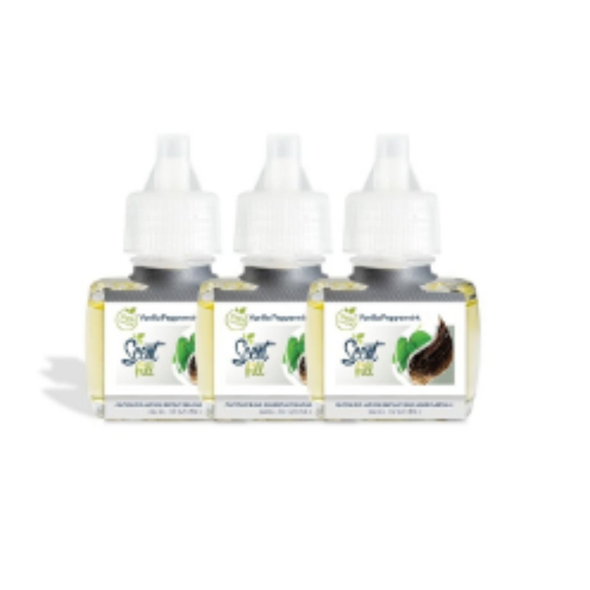 Scent Fill 100% Natural Vanilla Peppermint Plug in Air Freshener, Scented Oil Refills, 3 Refills