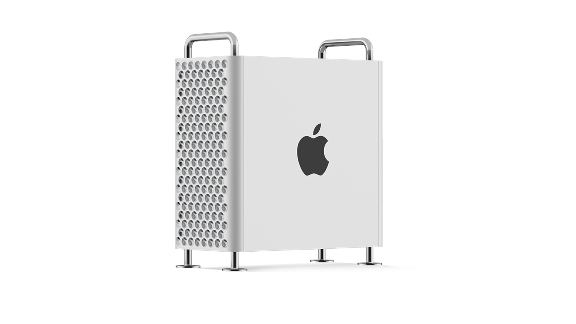 A Mac Pro (2019) desktop computer from the side, against a white background