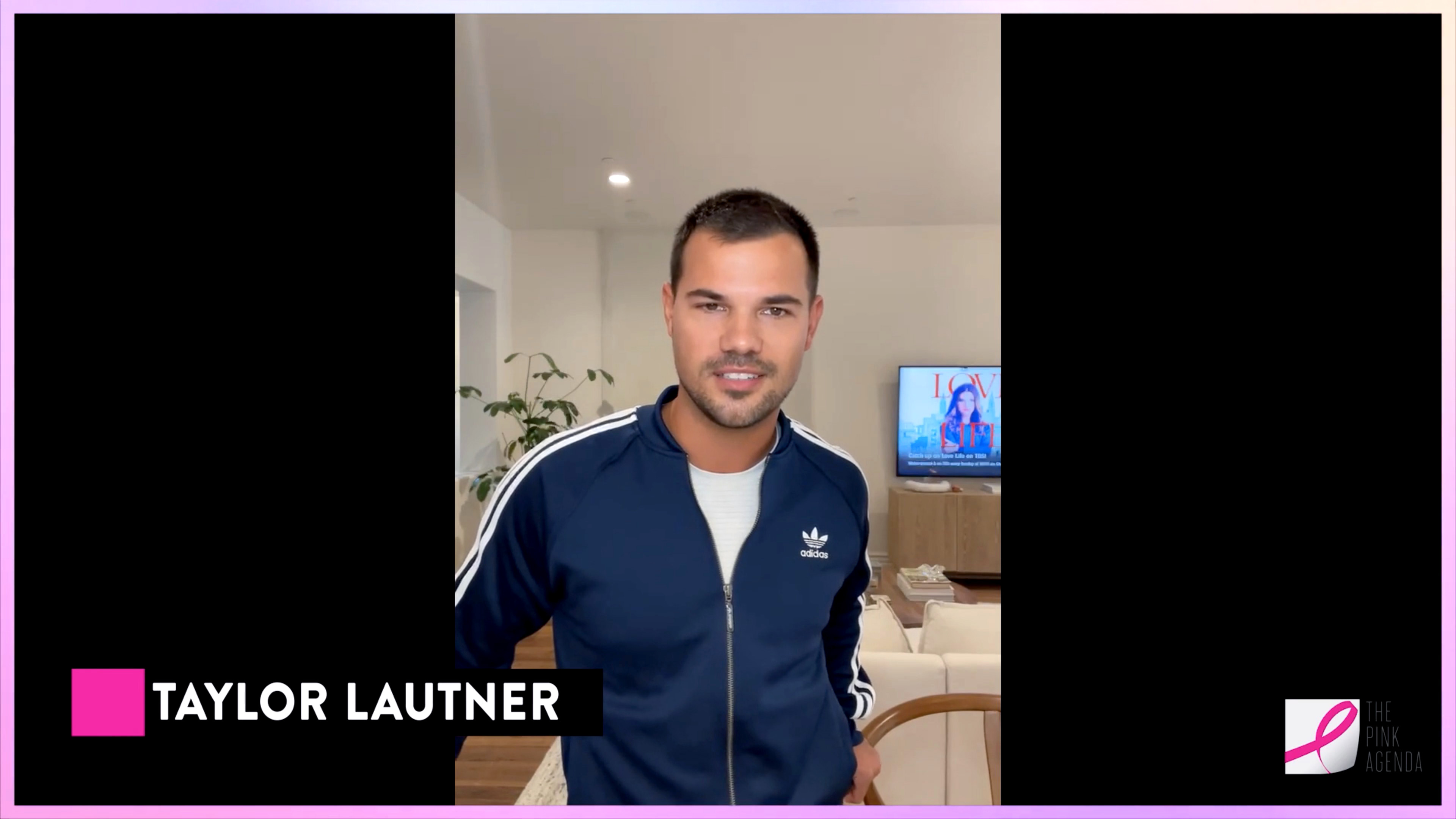 Taylor Lautner speaks during The Pink Agenda's Virtual Gala