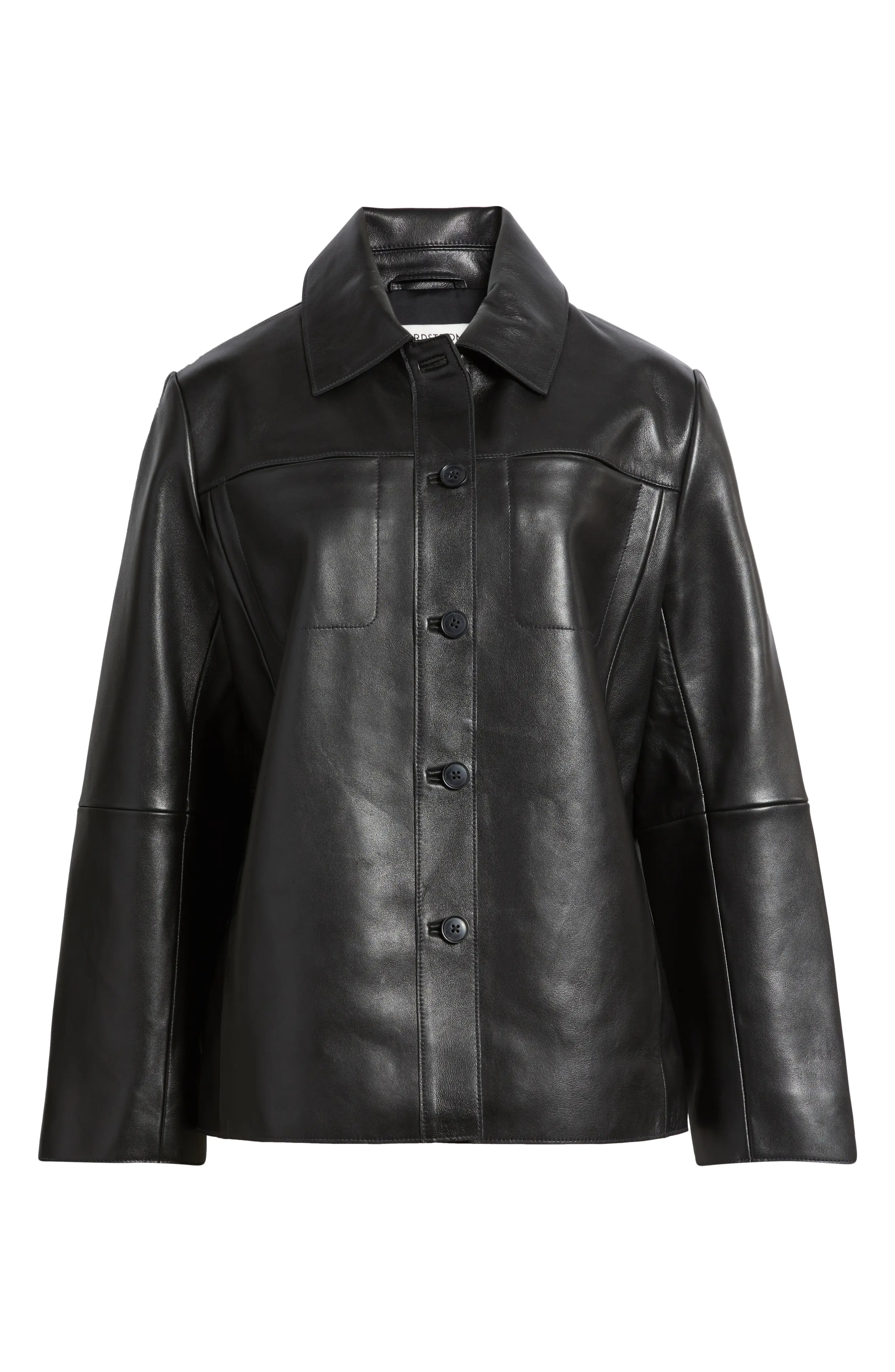 Nordstrom, Leather Shirt Jacket