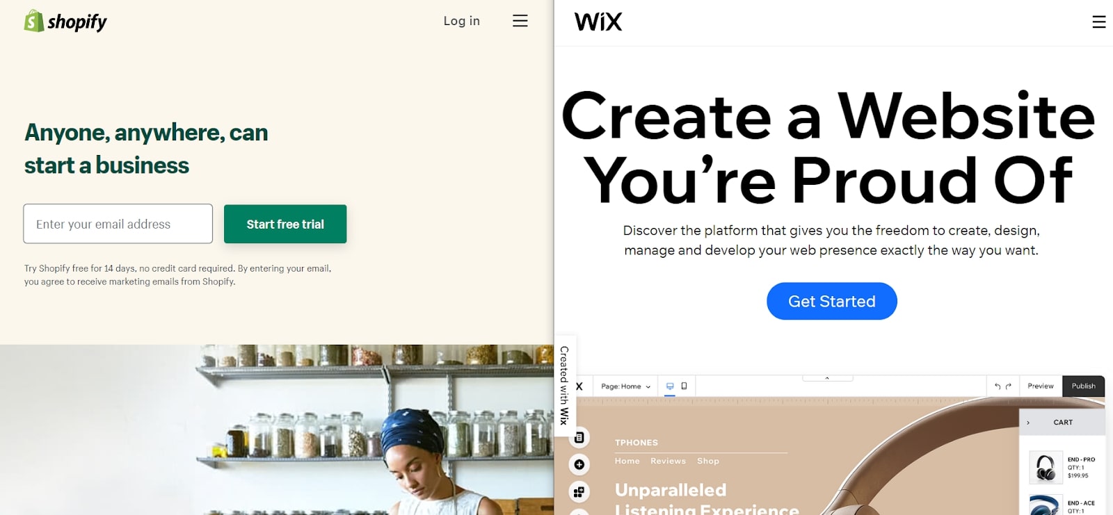 Wix vs Shopify