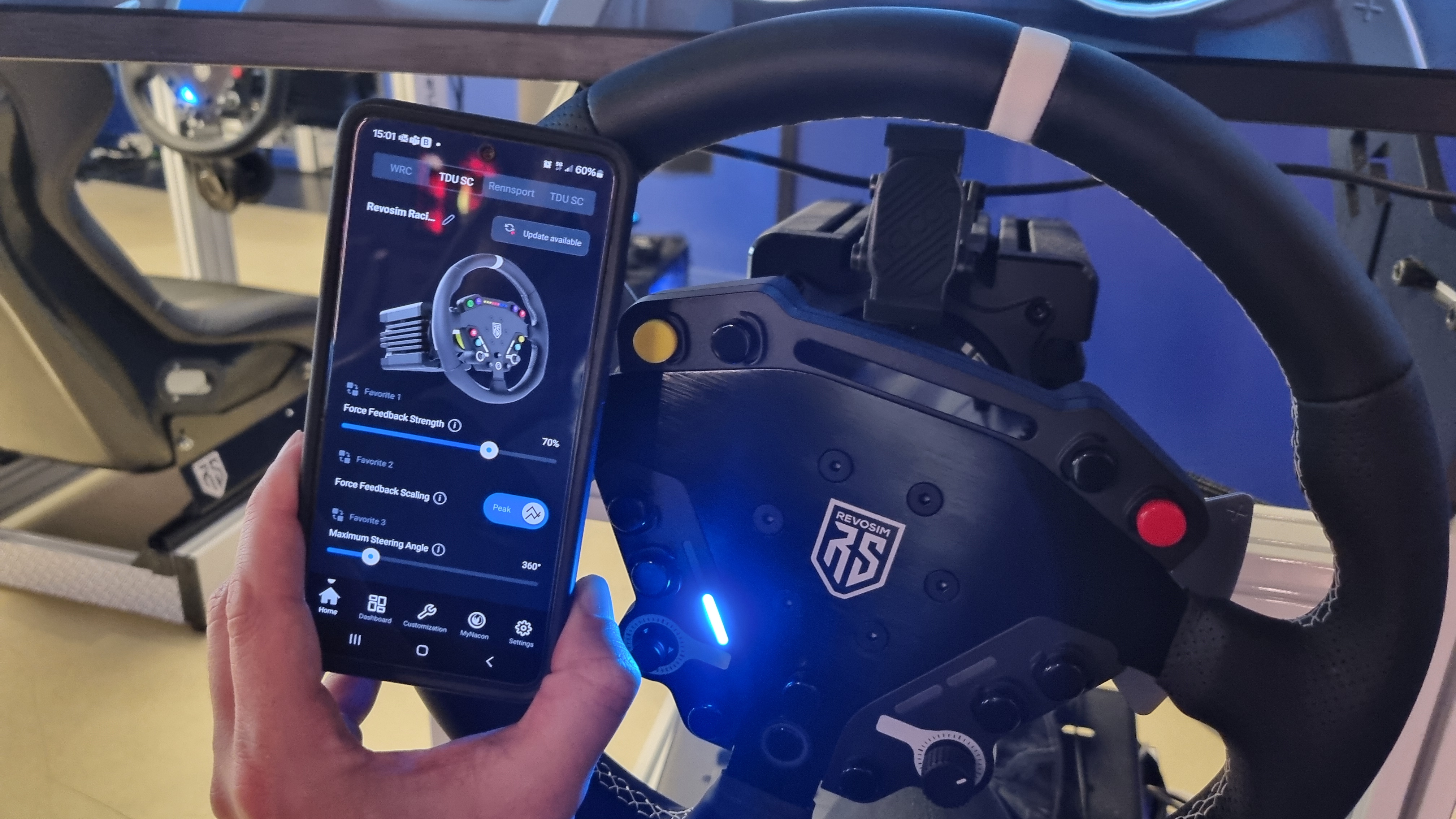 Nacon’s promising Revosim RS Pure direct drive racing wheel lets you use your phone as a dashboard and settings tool, but it feels like it could do with a little work