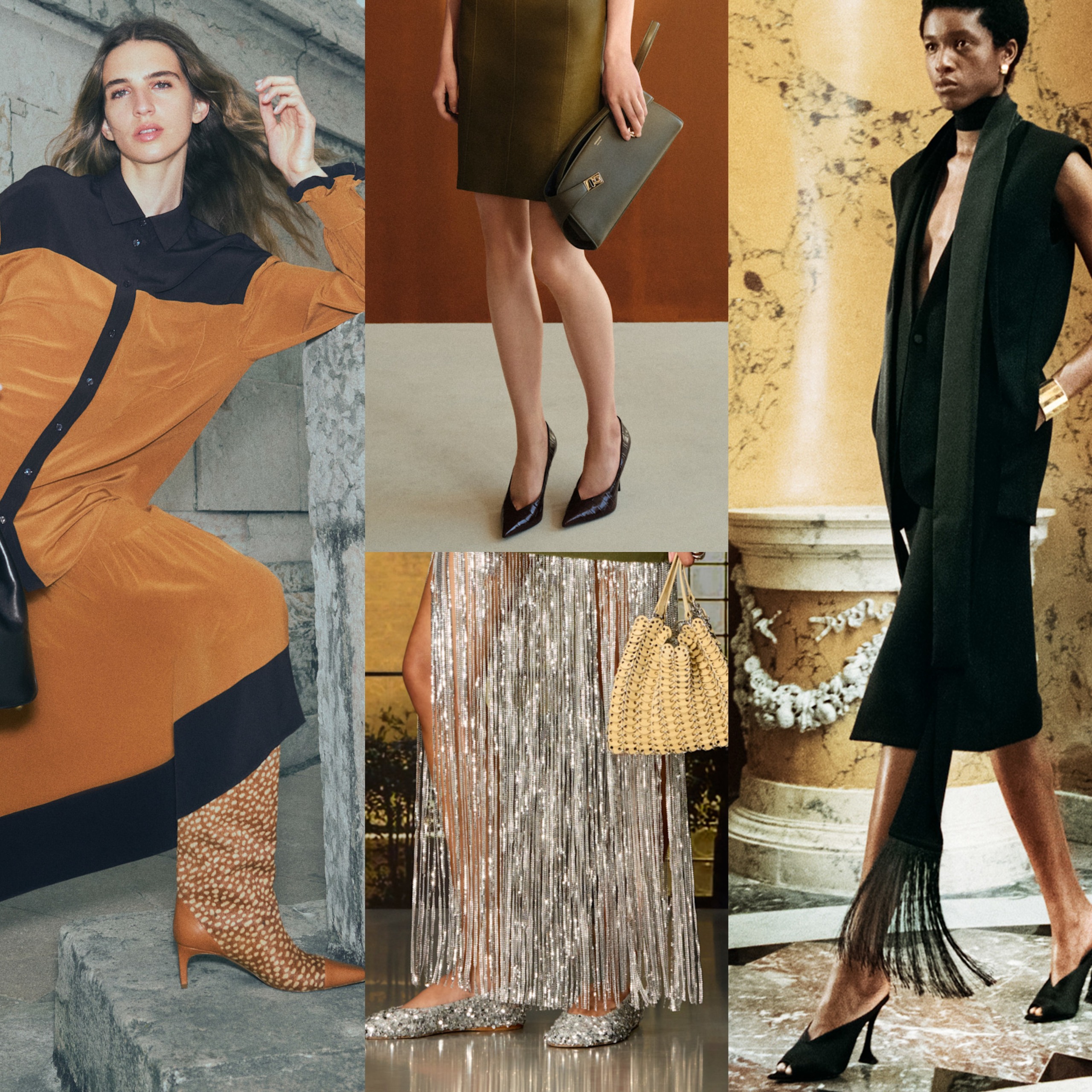 collage of shoe trends from the resort 2027 collections