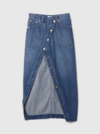 Gap x Cult Gaia, Asymmetrical Denim Maxi Skirt