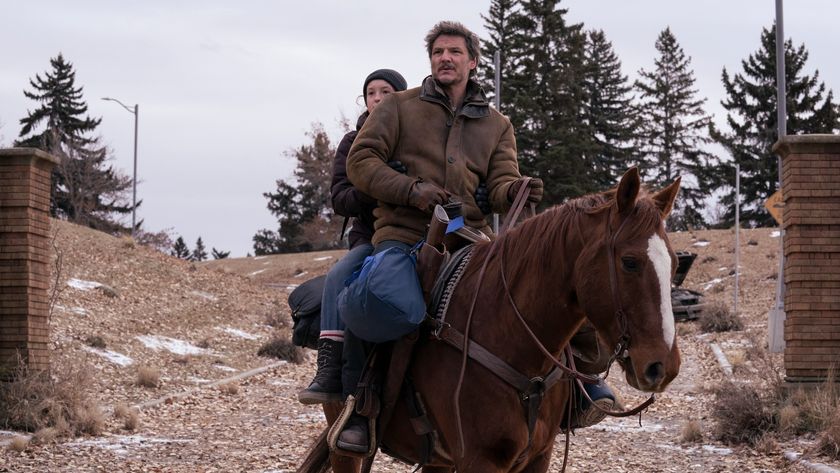 Bella Ramsey as Ellie and Pedro Pascal as Joel in The Last of Us