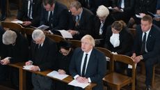 Boris Johnson attends a requiem mass for murdered Tory MP David Amess