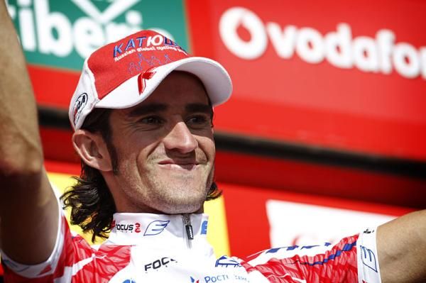 Daniel Moreno (Katusha) on the podium