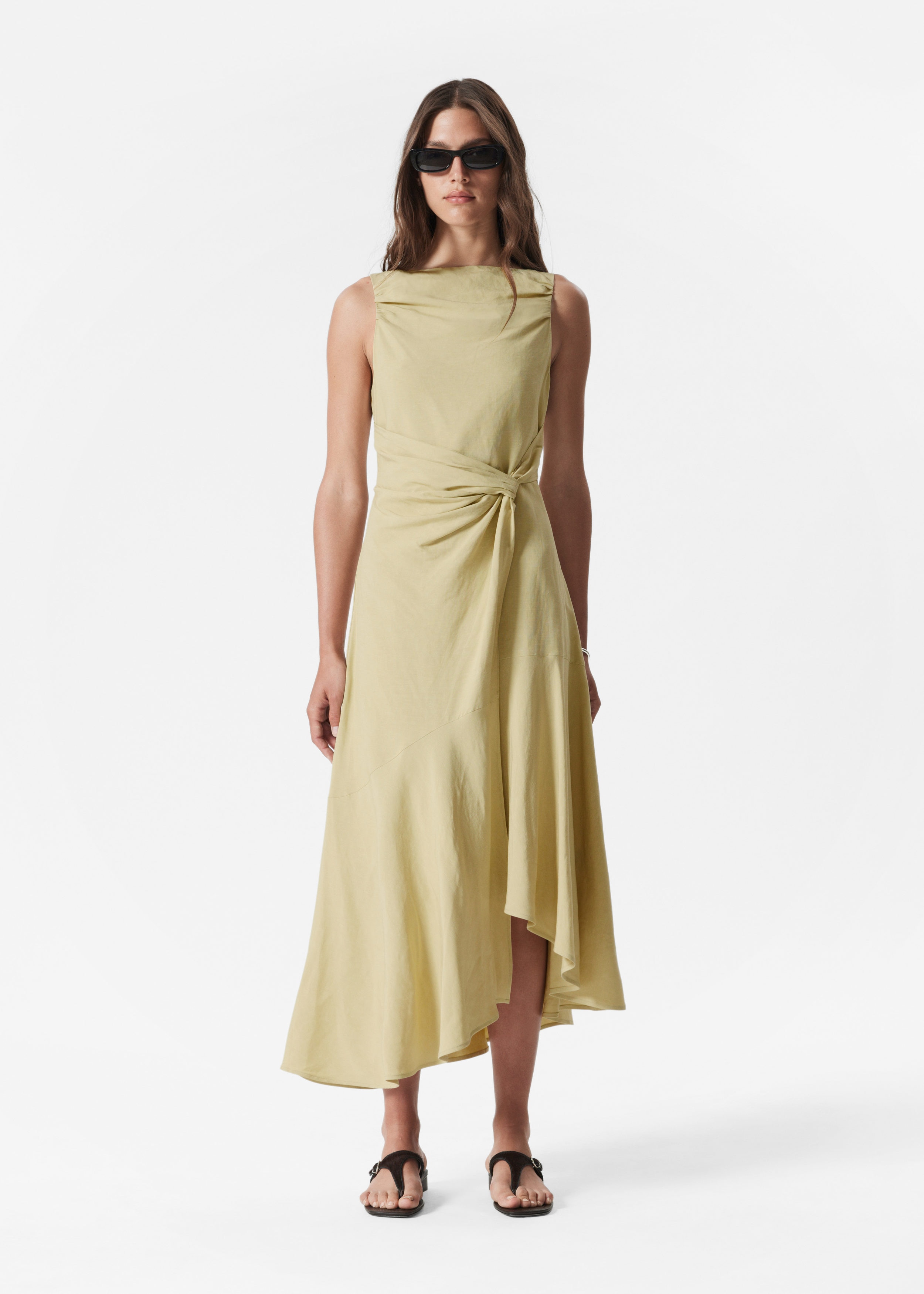 Asymmetrical wrap Midi dress