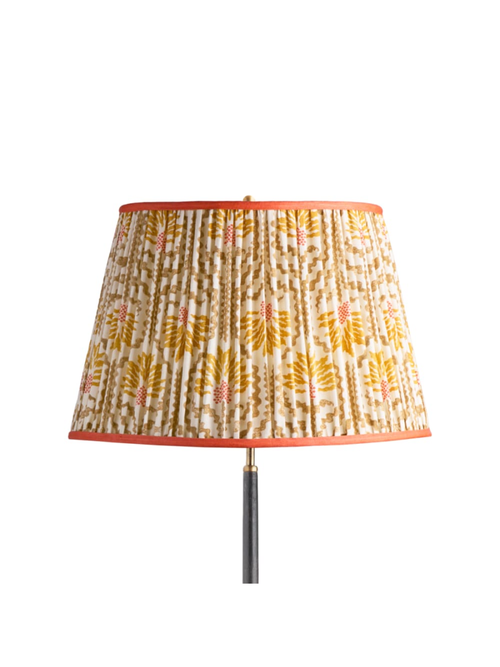 20" Straight Empire Shade in Citrine 'Palmette' Linen 
