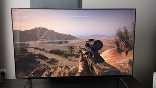 Amazon Omni Mini-LED TV with Battlefield V on screen