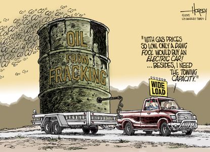 
Editorial cartoon U.S. oil fracking