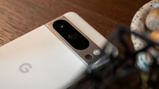 Google Pixel 8 Pro camera bar in the porcelain colorway