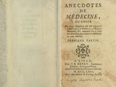 Cover of the book "Anecdotes de M&eacute;decine."