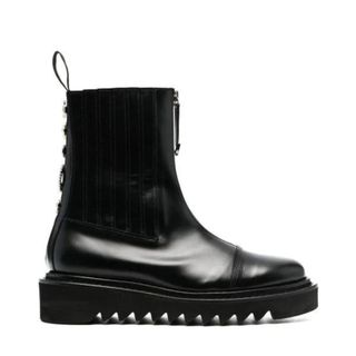 Toga Virilis Men's Black 50mm Zip-front Leather Boots