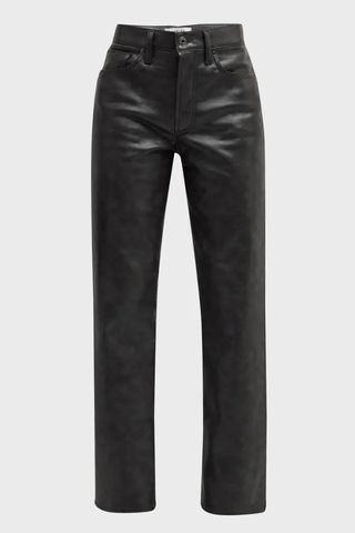 AGOLDE Sloane Leather-Blend Straight-Leg Pants