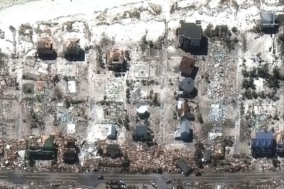 Devastated houses.