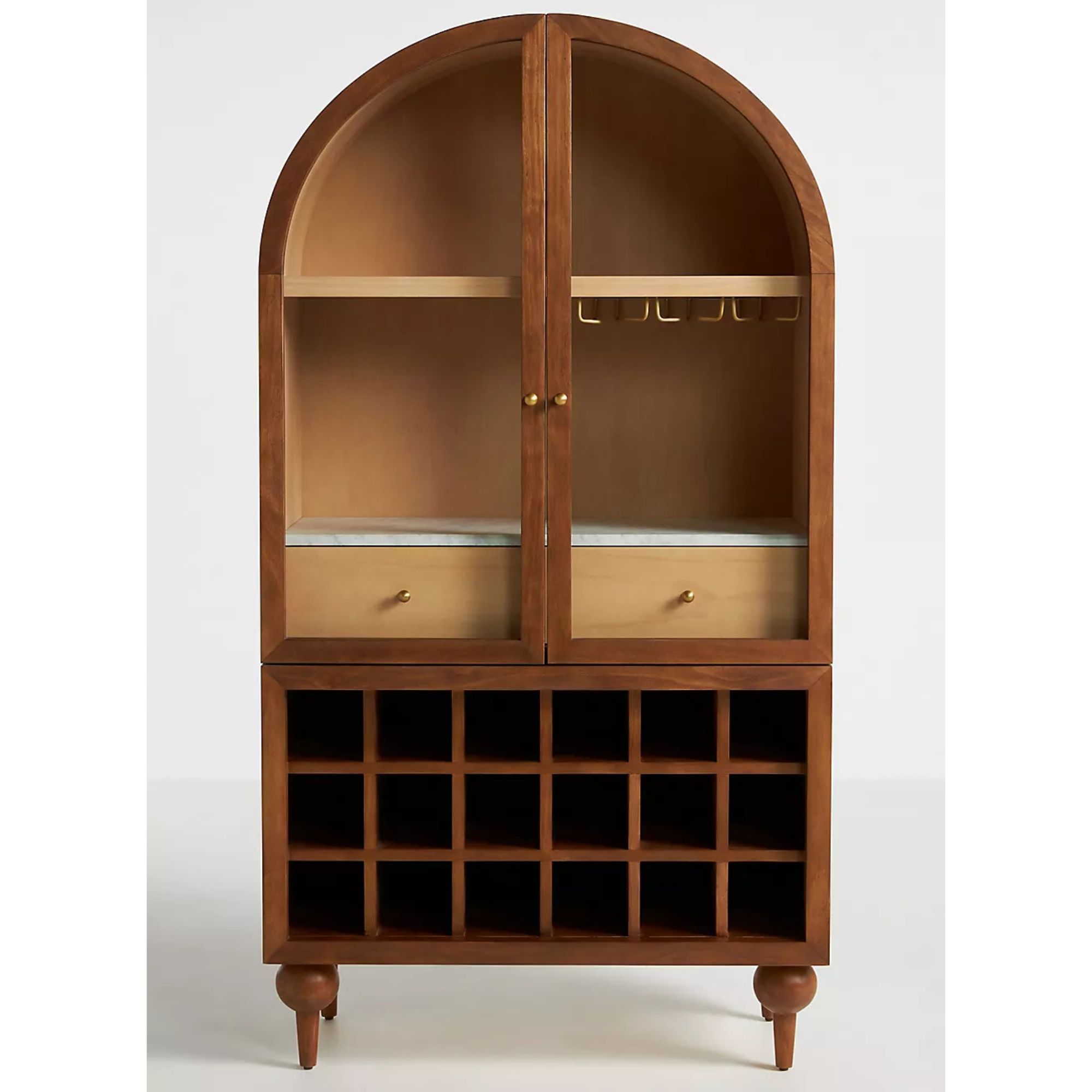 The Fern Marble Top Bar Cabinet