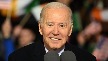 President Biden speaking to crowds at St Muredach’s Cathedral