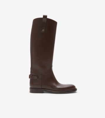 Leather Cavalier Boots in Treacle Brown - Women | Burberry&amp;reg; Official
