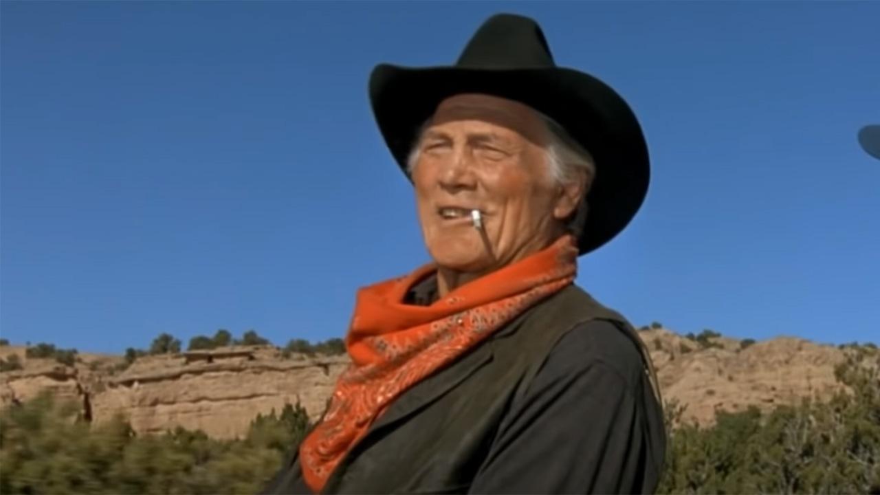 Jack Palance in City Slickers on a horse.
