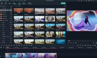 Video of woman being edited on the timeline in Filmora, one of the best After Effects alternatives