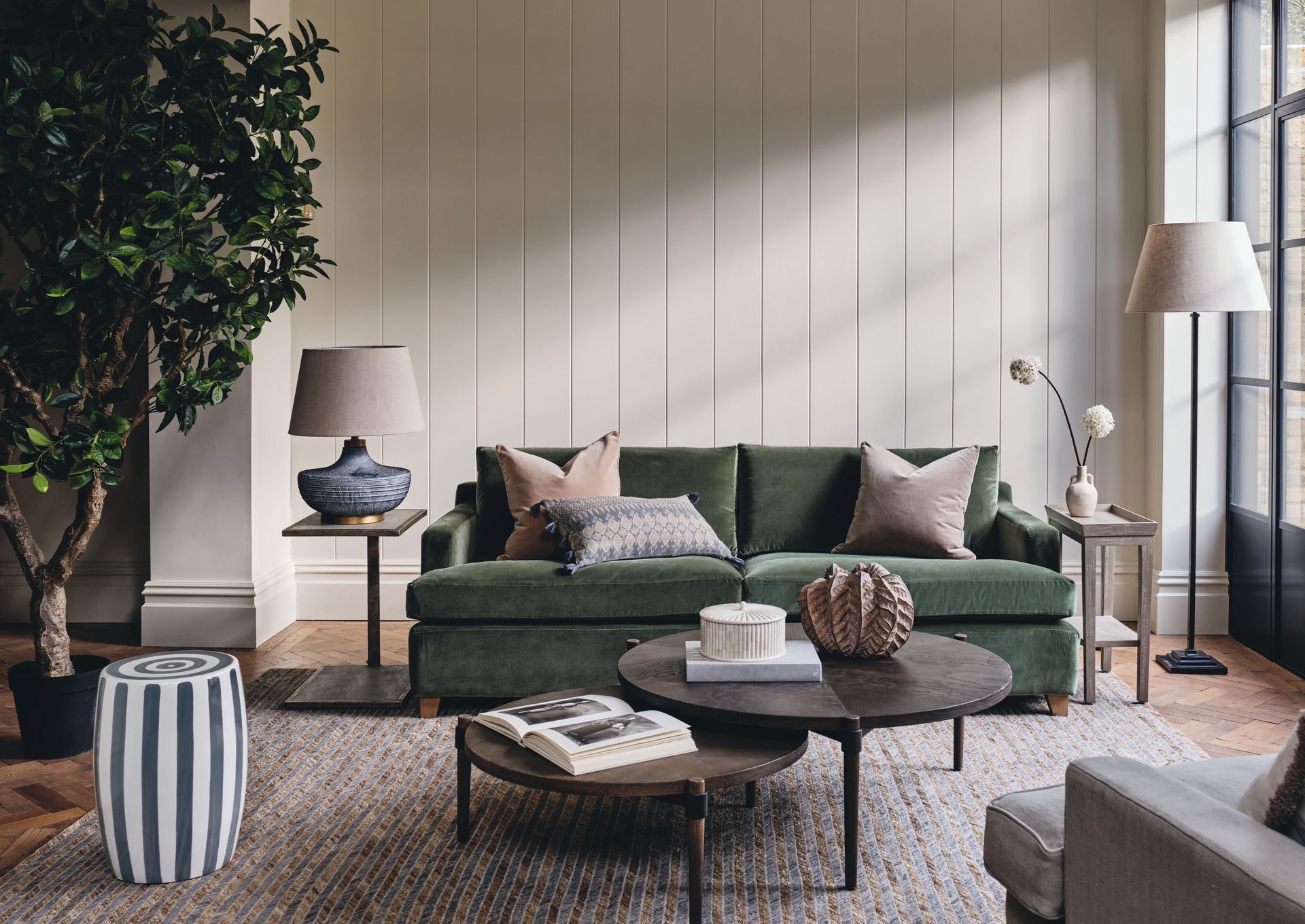 Green couch living room ideas ways to complement seating