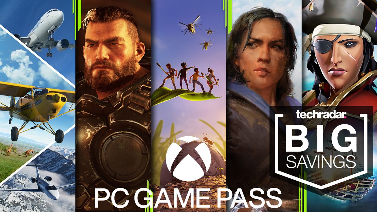 Key art for Game Pass for PC with TechRadar big savings badge