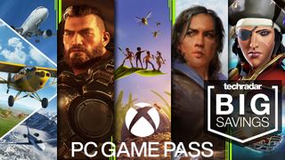 Key art for Game Pass for PC with TechRadar big savings badge