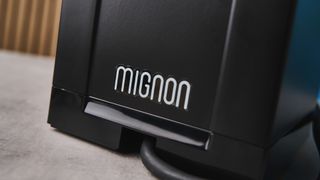 The Eureka Mignon Specialita coffee grinder branding