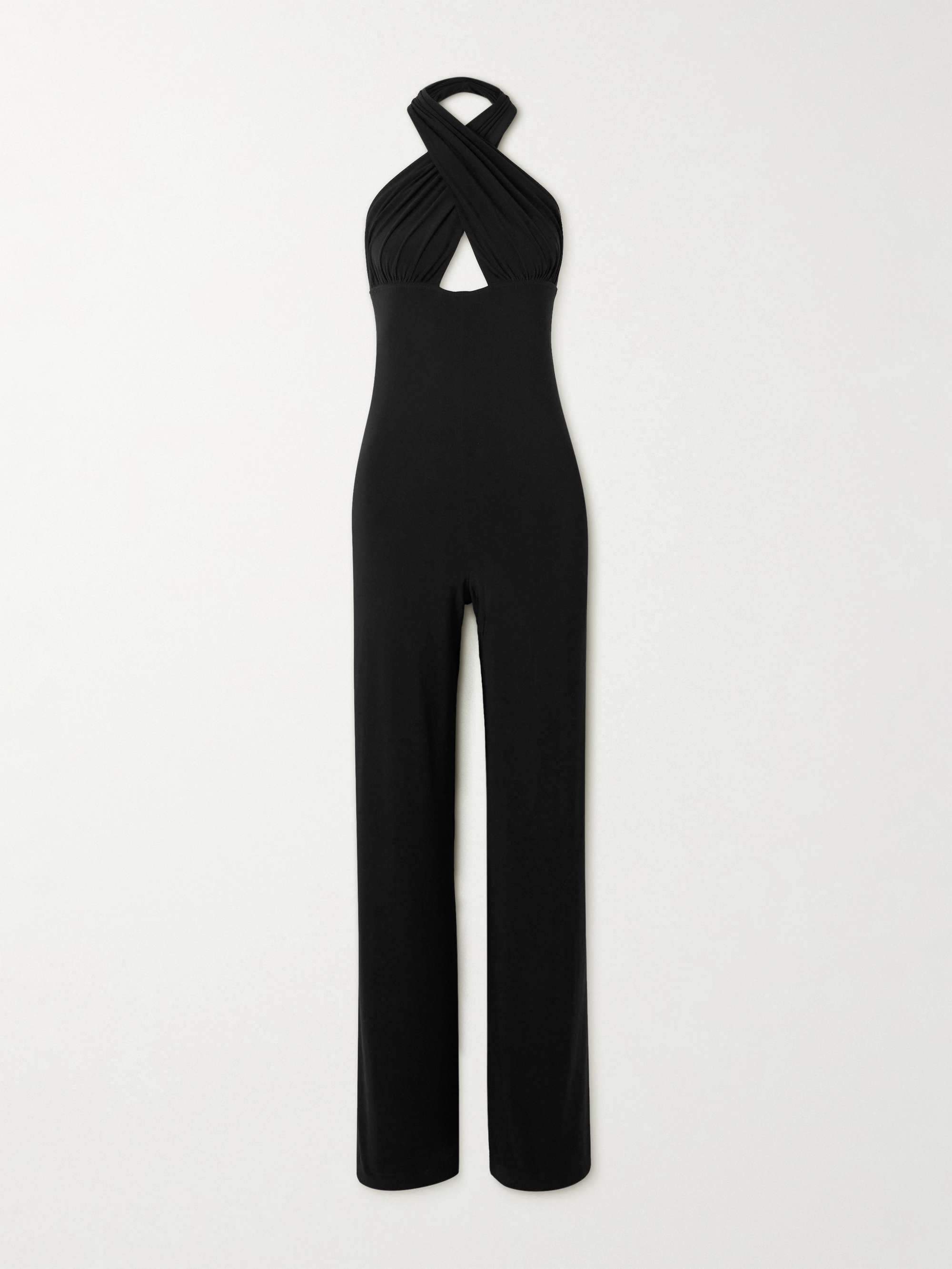 Gathered Stretch-Jersey Halterneck Jumpsuit