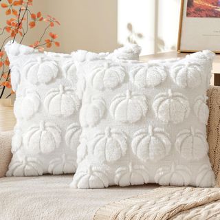 Throw pillow covers with pumpkin design