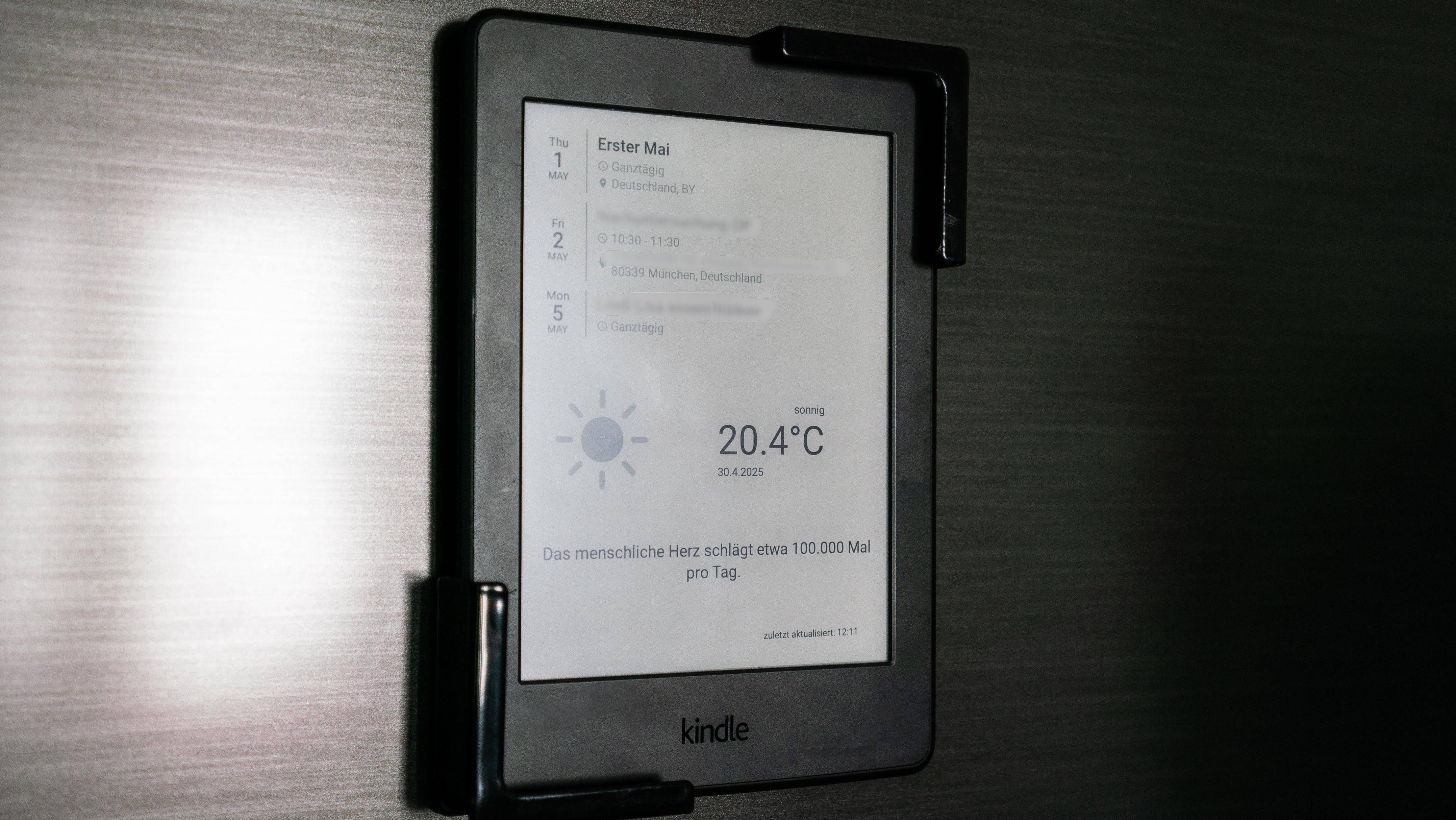 Home Assistant running on an Amazon Kindle as a dashboard