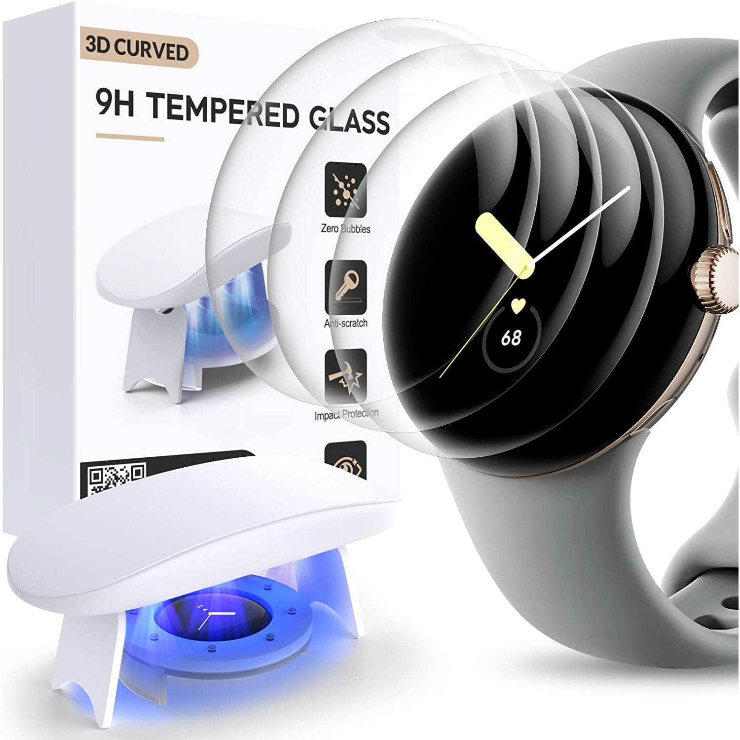 FLOKINICE tempered glass screen protector 3-pack