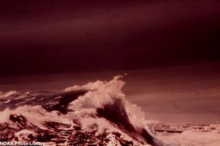 Sixteen feet of storm surge struck the Florida Panhandle during Hurricane Eloise. Photo was taken on September 23, 1975.