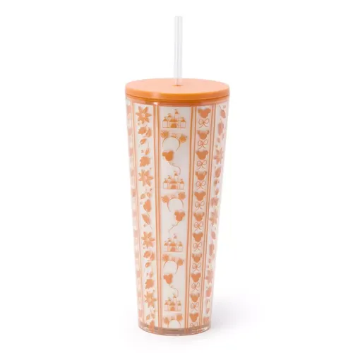 Mickey and Minnie Mouse Pumpkin Spice Latte Tumbler with Straw