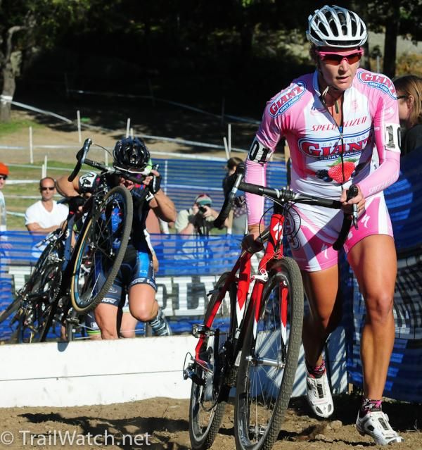 Meredith Miller (California Giant Berry)leads the race at the barriers