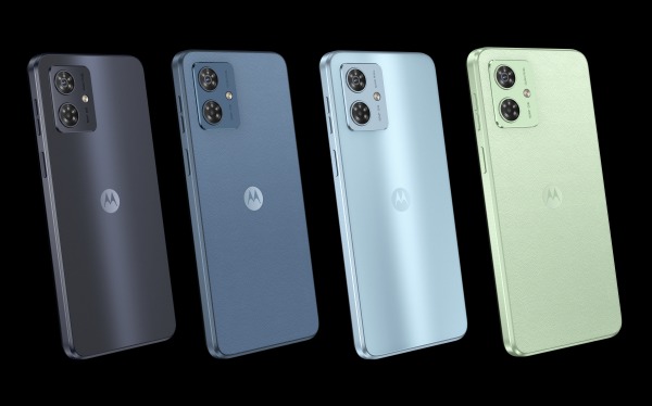 Moto G54 in Indigo Blue, Midnight Blue, Glacier Blue and Mint Green