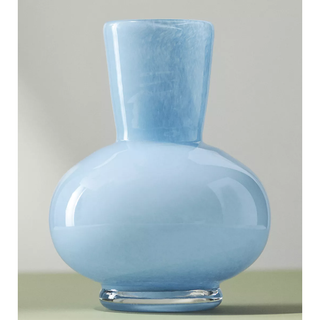 powder blue opaque glass vase