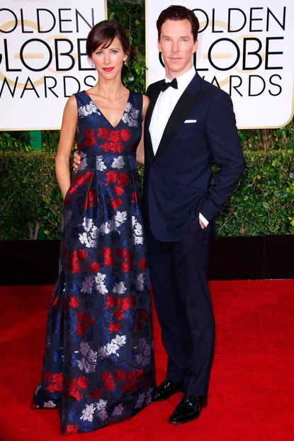 Benedict Cumberbatch and Sophie Hunter as the best couples on the red carpet at the Golden Globes 2015