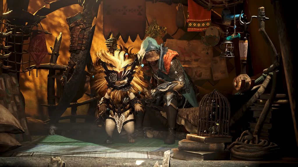 Promotional screenshot of Layered Armor on a Palico in Monster Hunter Wilds.