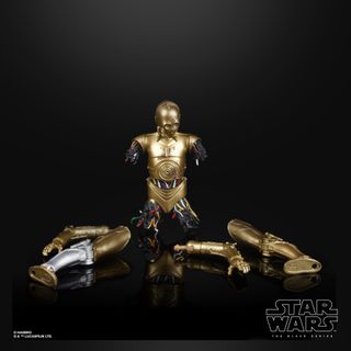 This new C3PO collectible is from Hasbro's "Black Series" and features detachable limbs. C3PO is packaged with Chewbacca in a new fall 2019 2-pack.