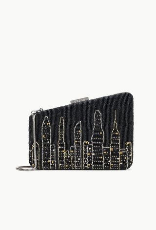 Staud Carmella Beaded Clutch in Nyc Skyline