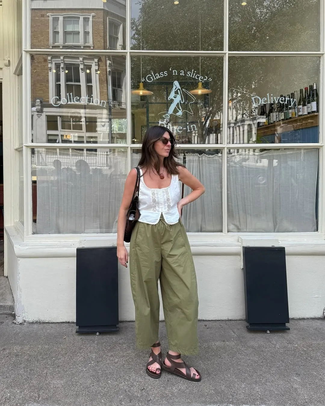 Francesca wear A.emery's popular Jalen sandals