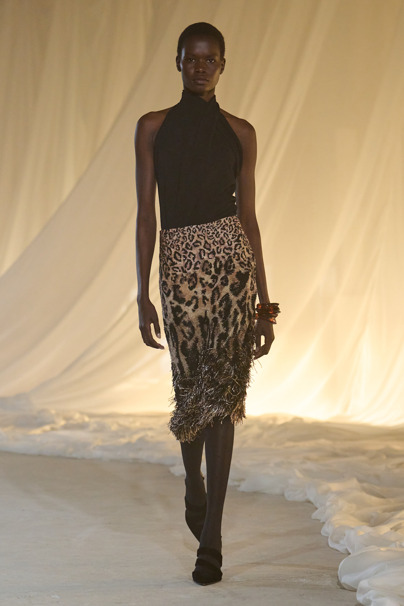 A model wore Anya Taylor-Joy's fringe skirt on the Balmain Fall 2026 runway