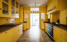 Plain English yellow kitchen design