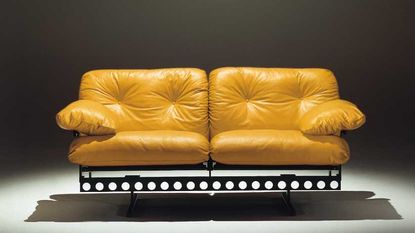 Ouverture Sofa by Pierluigi Cerri for Poltrona Frau in yellow leather