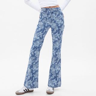 Gap LoveShackFancy High Rise Floral '70s Flare Jeans